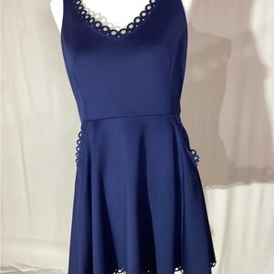 Susana Monaco Navy Scalloped Mini dress size 10